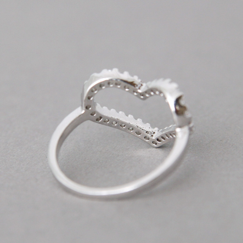 Swarovski Heart Ring White Gold from kellinsilver.com