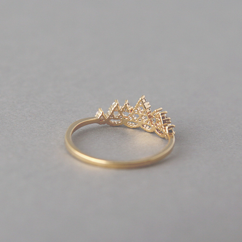 CZ Princess Tiara Ring Gold from kellinsilver.com