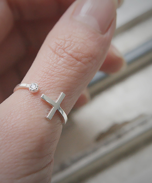 CZ Sideways Cross Wrap Ring Sterling Silver from kellinsilver.com