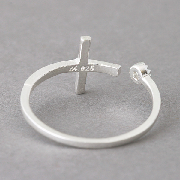 CZ Sideways Cross Wrap Ring Sterling Silver from kellinsilver.com