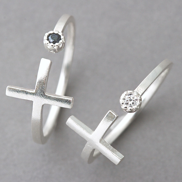 CZ Sideways Cross Wrap Ring Sterling Silver from kellinsilver.com