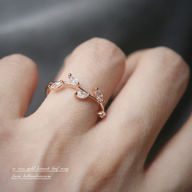 Rose Gold Olive Leaf Ring from kellinsilver.com