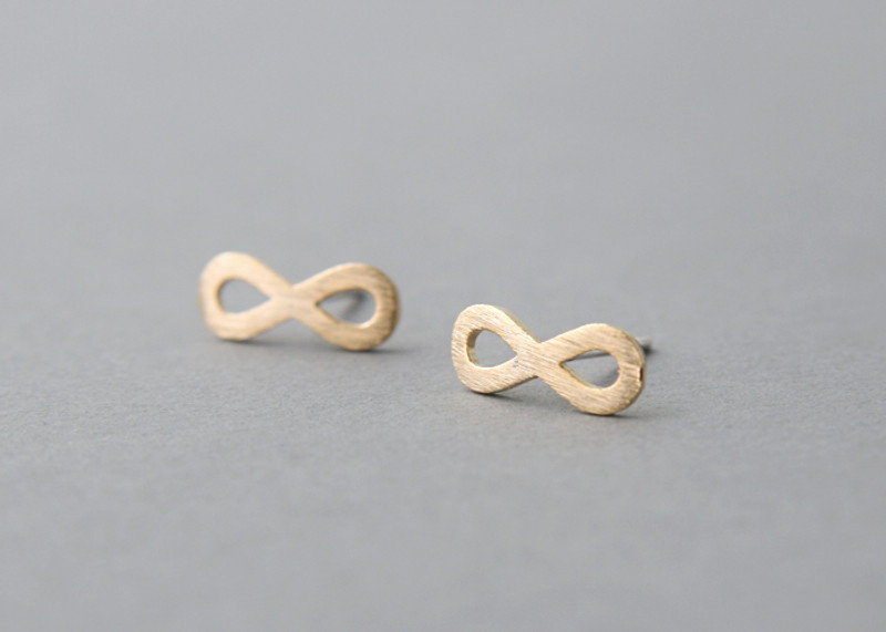 Blushed Gold Infinity Stud Earrings
