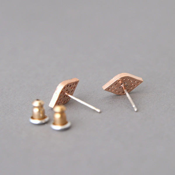 Pave Sapphire Swarovski Evil Eye Stud Earrings Rose Gold