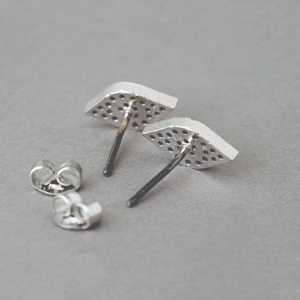 Pave Sapphire Swarovski Evil Eye Stud Earrings White Gold