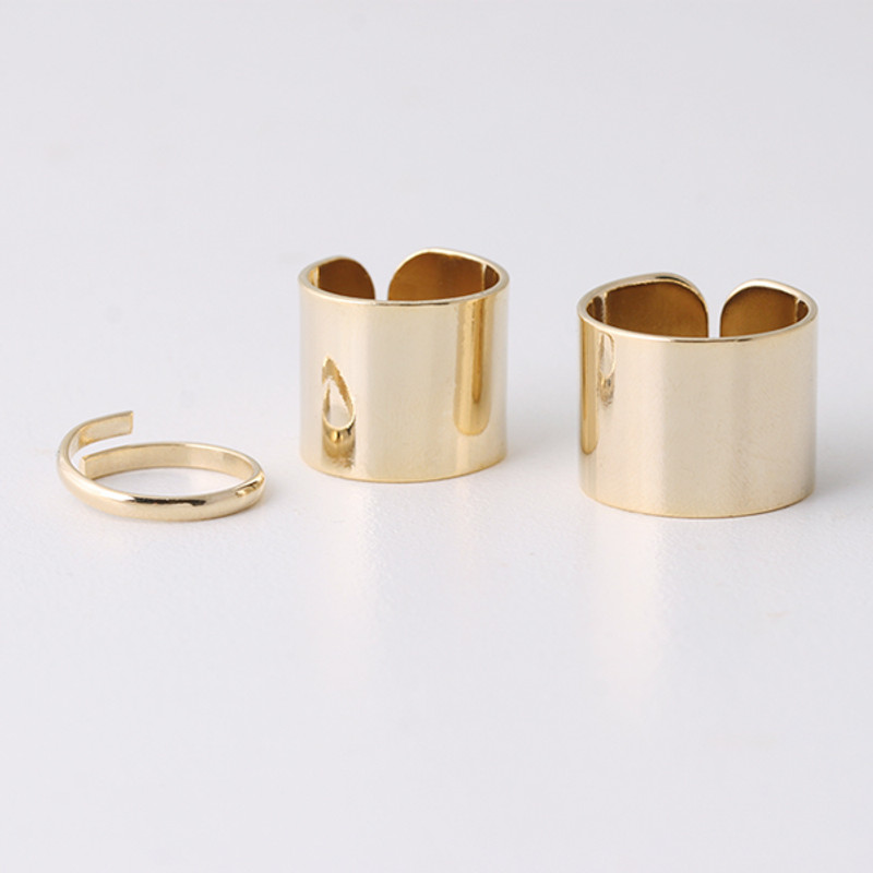 Gold Knuckle Wrap Rings Set of 3 from kellinsilver.com