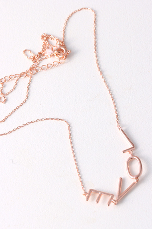 Rose Gold Sideways Love Necklace Sterling Silver from Kellinsilver.com