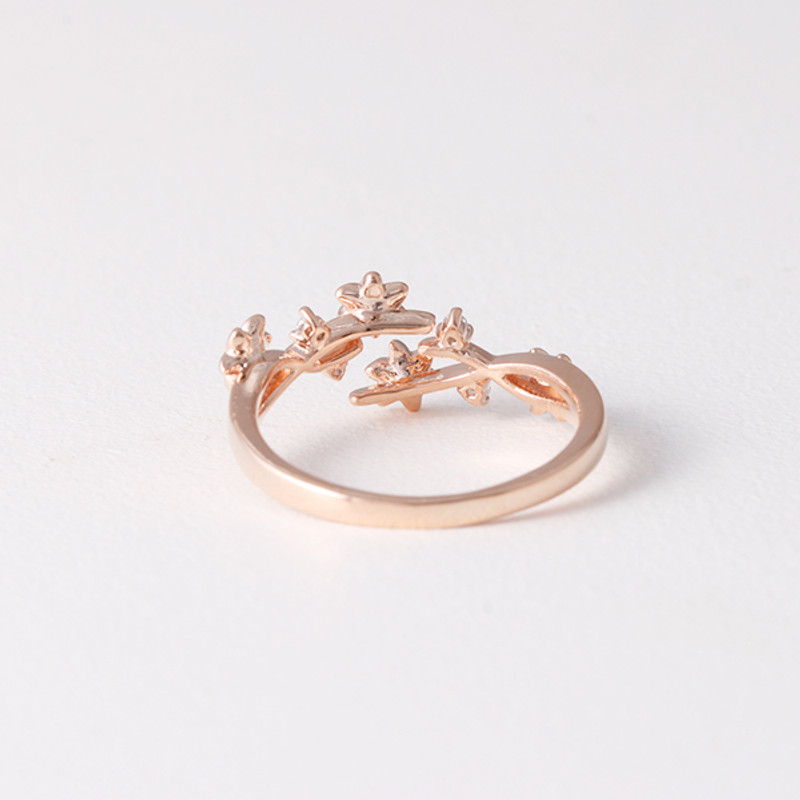 CZ Blossom Wrap Around Ring Rose Gold from kellinsilver.com