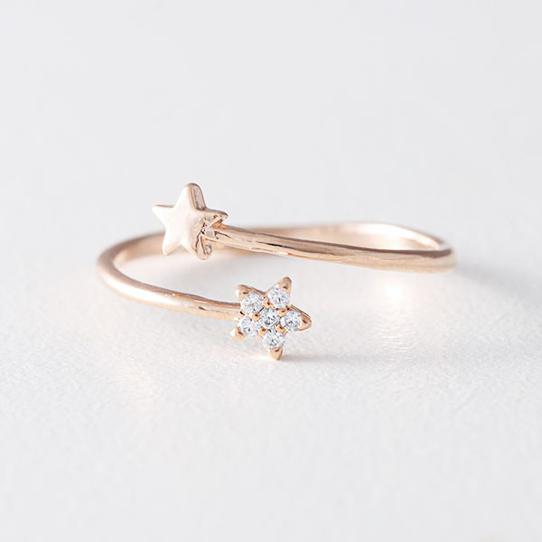 Cute Star Wrap Ring Rose Gold from kellinsilver.com