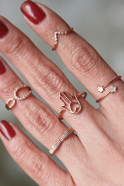 Cute Star Wrap Ring Rose Gold from kellinsilver.com