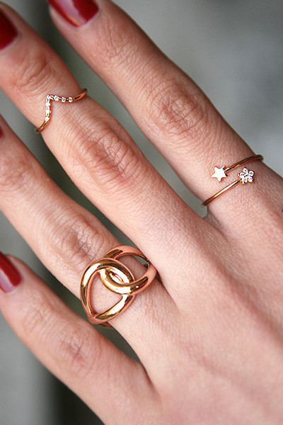 Cute Star Wrap Ring Rose Gold from kellinsilver.com