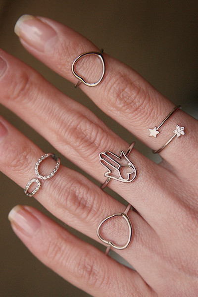 Cute Star Wrap Ring White Gold from kellinsilver.com