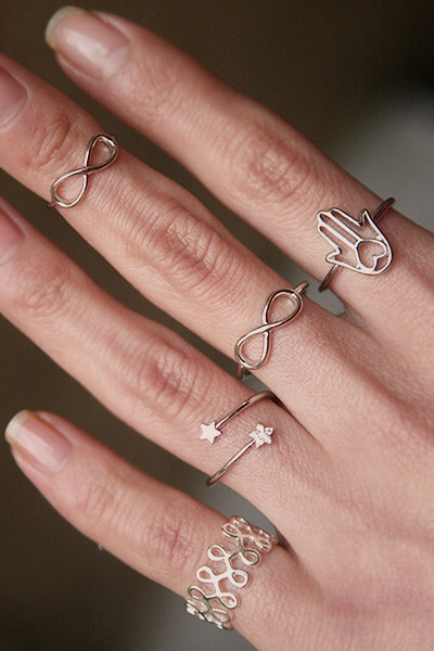 Cute Star Wrap Ring White Gold from kellinsilver.com