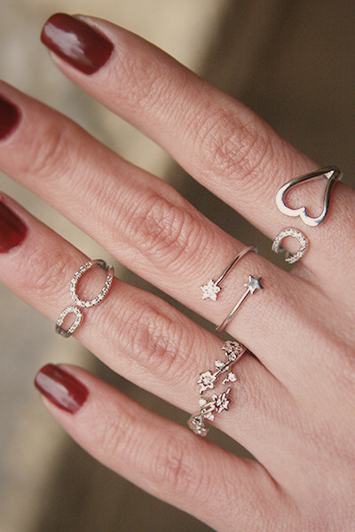 Cute Star Wrap Ring White Gold from kellinsilver.com