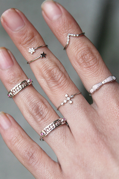 Cute Star Wrap Ring White Gold from kellinsilver.com