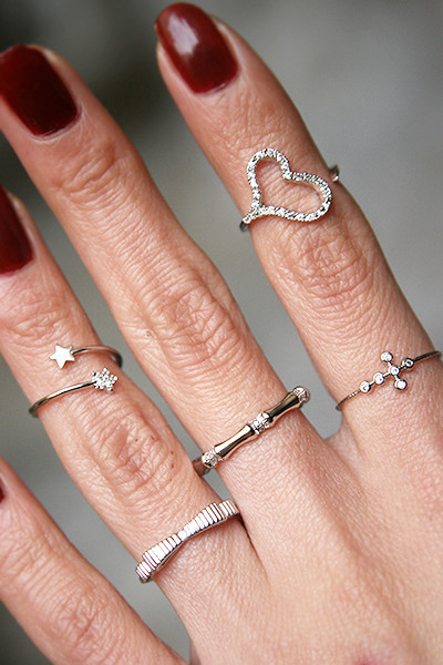 Cute Star Wrap Ring White Gold from kellinsilver.com