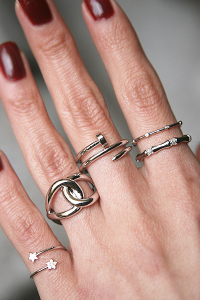 Cute Star Wrap Ring White Gold from kellinsilver.com