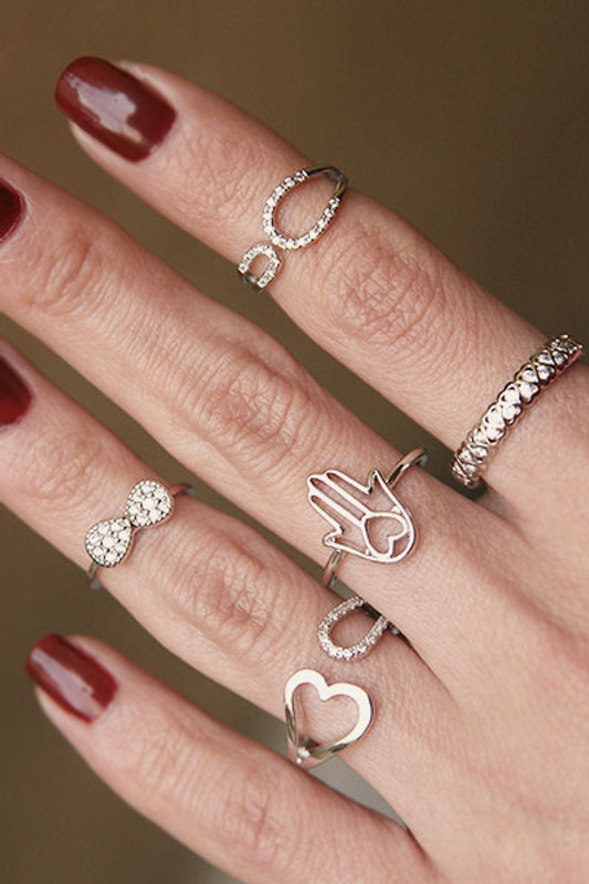 CZ Circle Embrace Midi Ring Wrap White Gold from kellinsilver.com