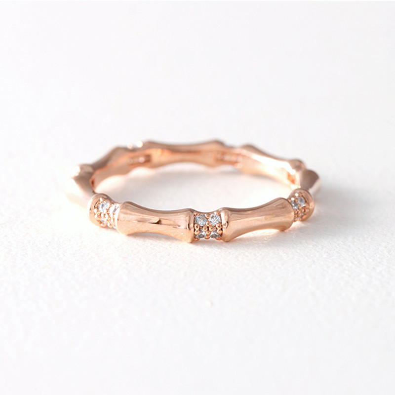 CZ Bone Band Ring Rose Gold from kellinsilver.com