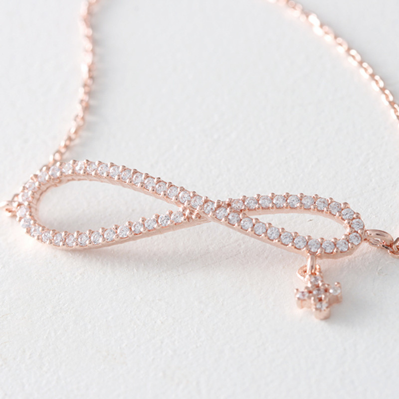 Rose Gold CZ Infinity Bracelet Sterling Silver From Kellinsilver.com