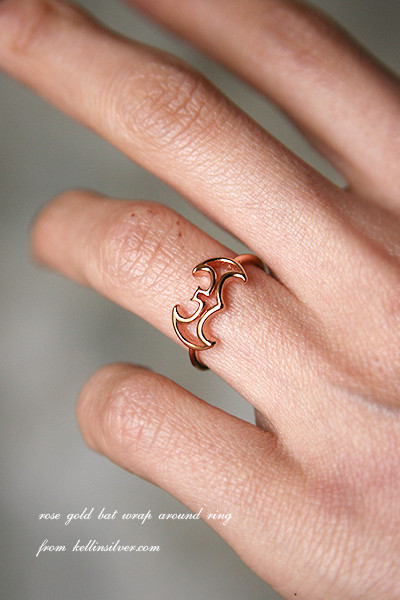 Rose Gold Bat Ring Wrap from kellinsilver.com
