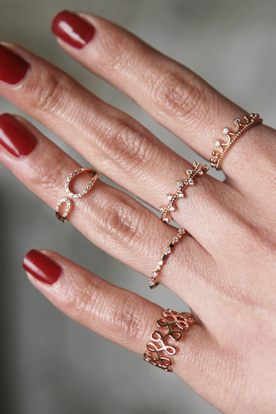 CZ Fancy Ring Rose Gold from kellinsilver.com