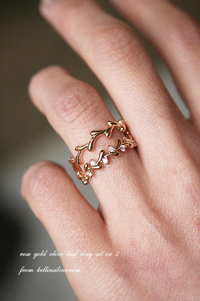 rose gold olive ring set of 2 from kellinsilver.com