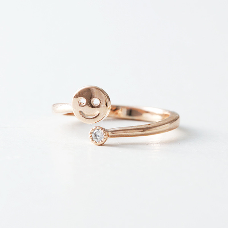 CZ Rose Gold Smile Midi Ring Wrap from kellinsilver.com