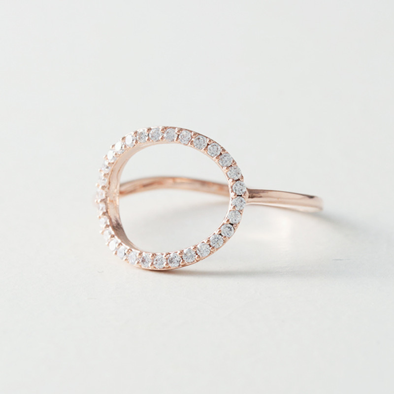 Swarovski Elegant Ellipse Ring Rose Gold from kellinsilver.com