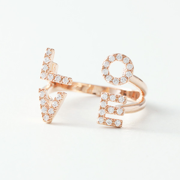 Swarovski Pave Love Cuff Ring from kellinsilver.com