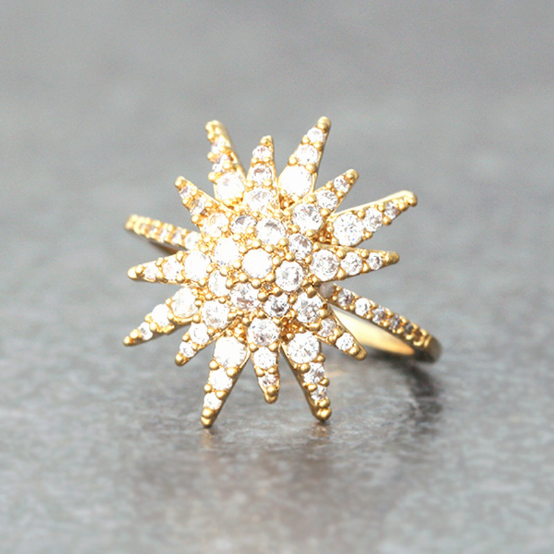 CZ Pave Gold Galaxia Star Ring from kellinsilver.com