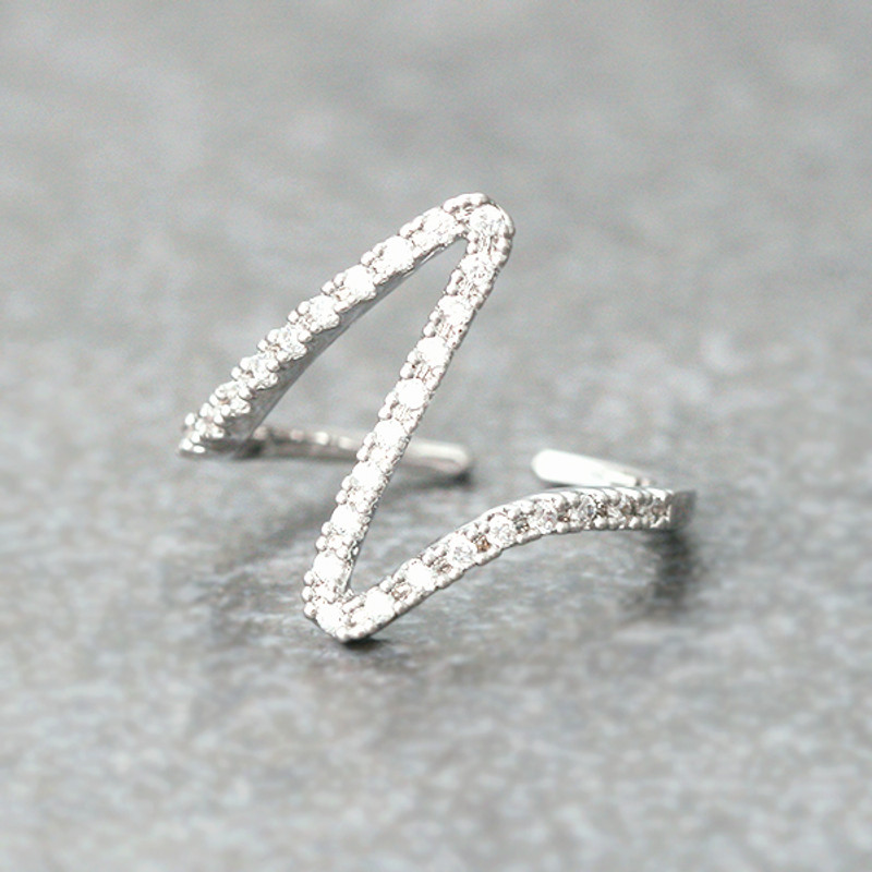 CZ White Gold Heartbeat Ring from kellinsilver.com