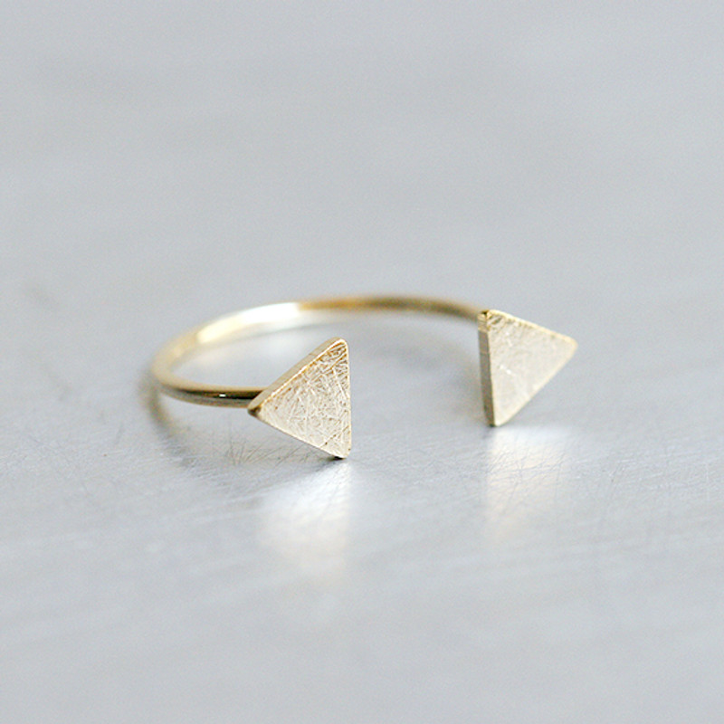 Textured Gold Twin Triangle Ring Cuff from kellinsilver.com