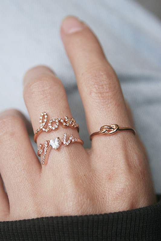 CZ Rose Gold Love Your Ring Set from kellinsilver.com