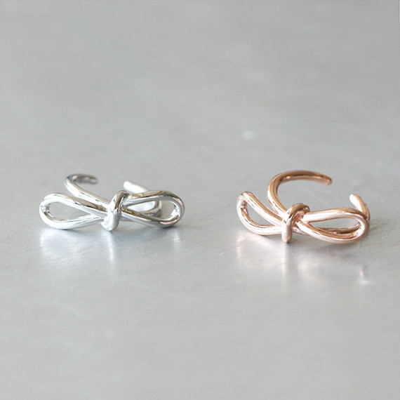 White Gold Promise Bow Knot Ring Sterling Silver from kellinsilver.com