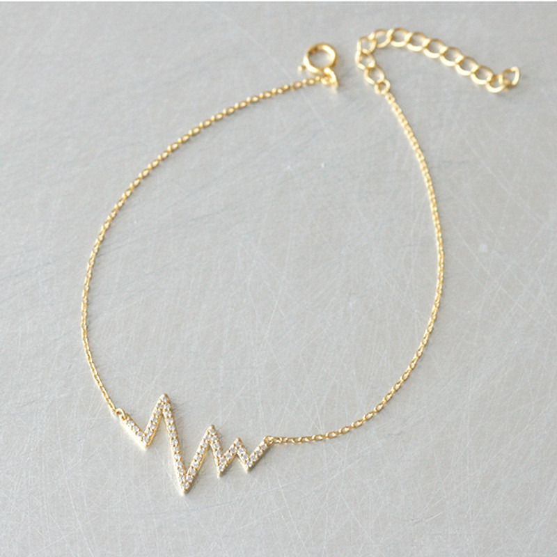 2pcs Heartbeat Braided Letter Detail Bracelet | SHEIN