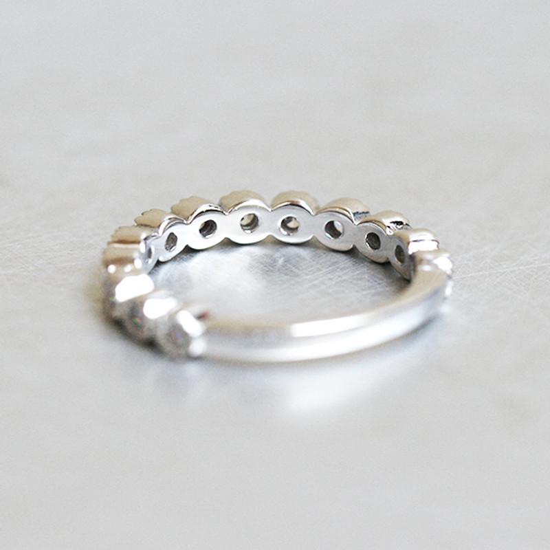 Sterling Silver CZ Half Eternity Ring Band White Gold from kellinsilver.com