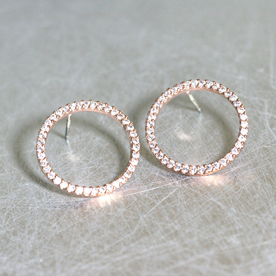 Swarovski rose gold earrings stud Clearance