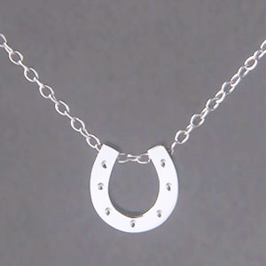 White Gold Swarovski Horseshoe Necklace Sterling Silver
