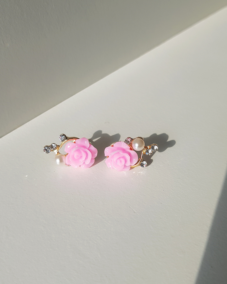 Buy Light Pink Earring , Long Light Pink Rose Earrings , Big Large Baby Pink  Earring , Pink Floral Earrings , Pink Flower Earrings , Gold Tone Online in  India - Etsy