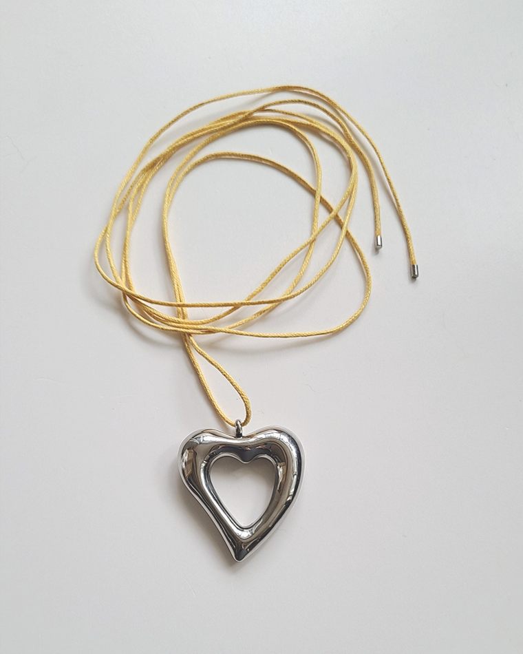 Vintage Large Love Heart Pendant Necklace Velvet Belt Rope - Temu