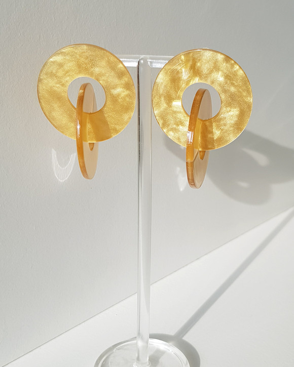 Lala Acrylic Earrings in Mustard - kellinsilver.com