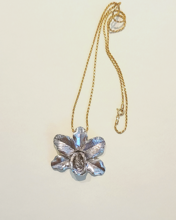 Orchid Flower Rope Chain Necklace - kellinsilver.com