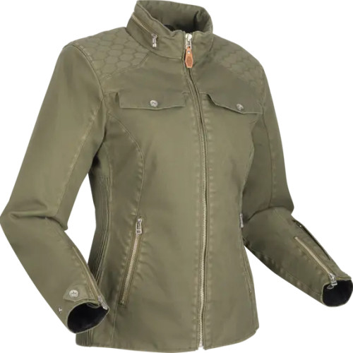 Segura Bahia Ladies Womens Textile Jacket Khaki Green AA CE Safety Protection Biker Biking Motorcycle Motorbike Scooter Moped Classic Soft Trendy