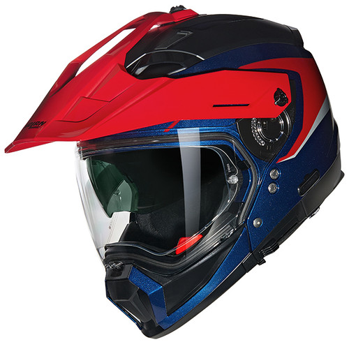 Nolan N70-2 X 06 Convinto 344 Graphic Gloss Blue Red Modular Adventure Helmet Off Road Mud Dirt Tenere Motorcycle Motorbike Bike Made in Italy