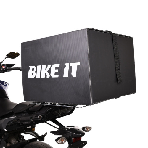 Bike It Motorcycle Courier Multi-Functional Delivery Pizza size Box 53x53x38cm 107L Scooter Food Deliveroo Uber Eats Just Eat Driver Rider Moped Motorbike Work Food