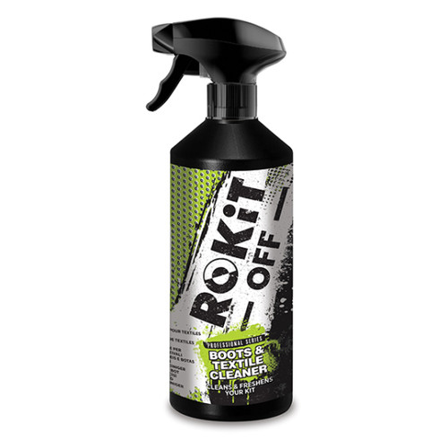 ROKIT Off Boot and Textile Motorcycle Clothing Cleaner Spray 500ml Biker Go Karting MX Motocross Enduro Dirt Dirty Smell Mud Flies Weather