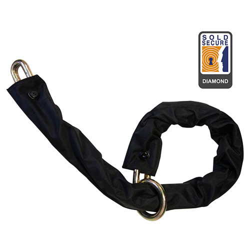 Hiplok XL Security Bike 14mm Loop Steel Chain with Sleeve SS Gold Motorcycle Motorbike Scooter Moped Theft Prevention Stolen Brake Disk Secure Security Anti Portable Travel Size Wheel Disc Chain Lock Anchor