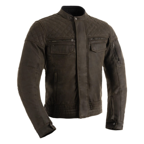 Oxford Hardy 2.0 Mens Wax Cotton Jacket Khaki Green Motorcycle Motorbike Scooter Moped Retro Classic Cruiser Casual CE AA Safety Waterproof