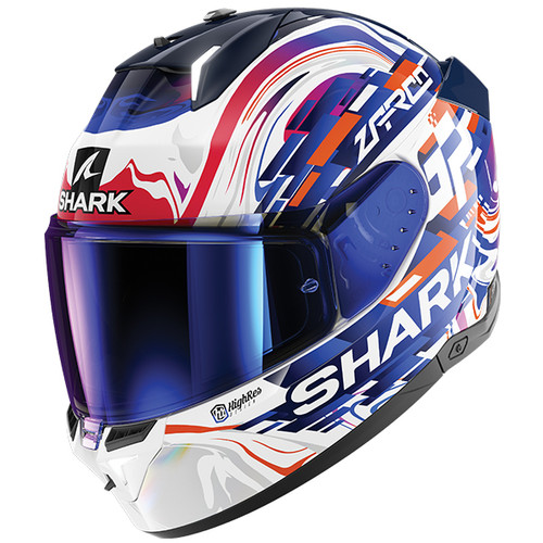 Shark Skwal i3 Zarco GP DE FCE WVB Gloss White Purple Blue Helmet Light Brake Visibility Dark Night Racing Track Touring Commuting Urban Full Face Comfortable Pinlock Winter
